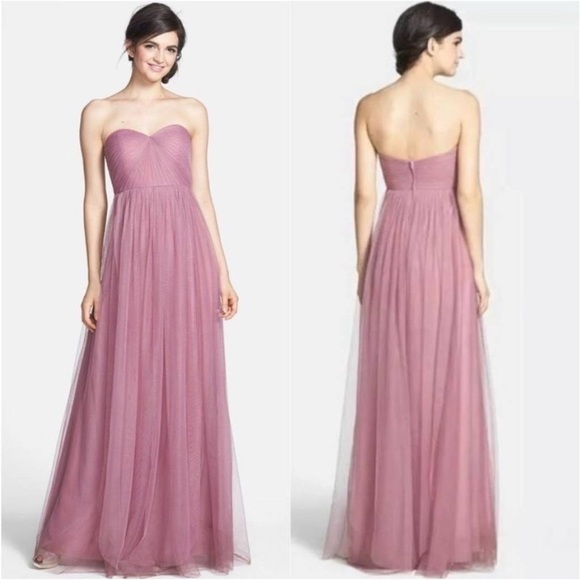 Jenny Yoo Annabelle convertible tulle dress Maxi Bridesmaid Cherry Blossom - Picture 1 of 15